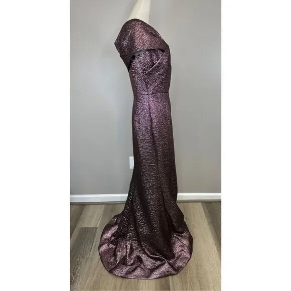 Teri Jon by Rickie Freeman Off-The-Shoulder Metallic Gown Size 6 $580 - Picture 10 of 12